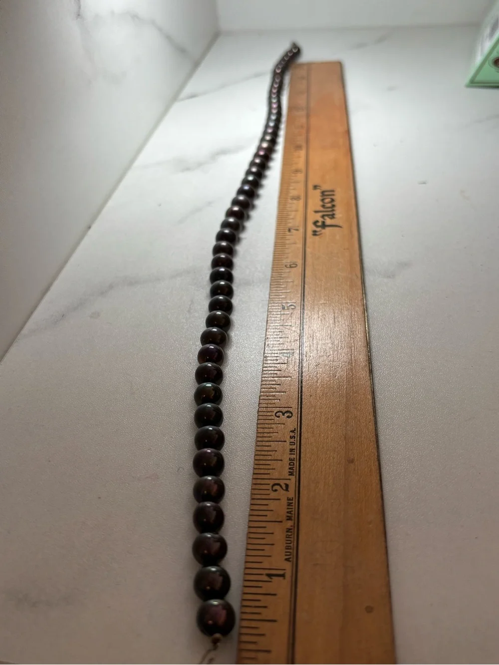 TahitiaBlack Pearl Strand Necklace Hand Knotted Iridescent Filigree Clasp